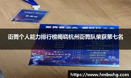 街舞个人能力排行榜揭晓杭州街舞队荣获第七名